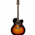 Takamine GJ72CE BSB Jumbo with cutaway, solid spruce top, flame maple back and sides, gold hardware, brown sunburst finish and TK-40D electronics